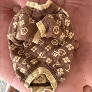 Small breed “Designer Fashion” sweater “Chewie Vuitton” extra small
